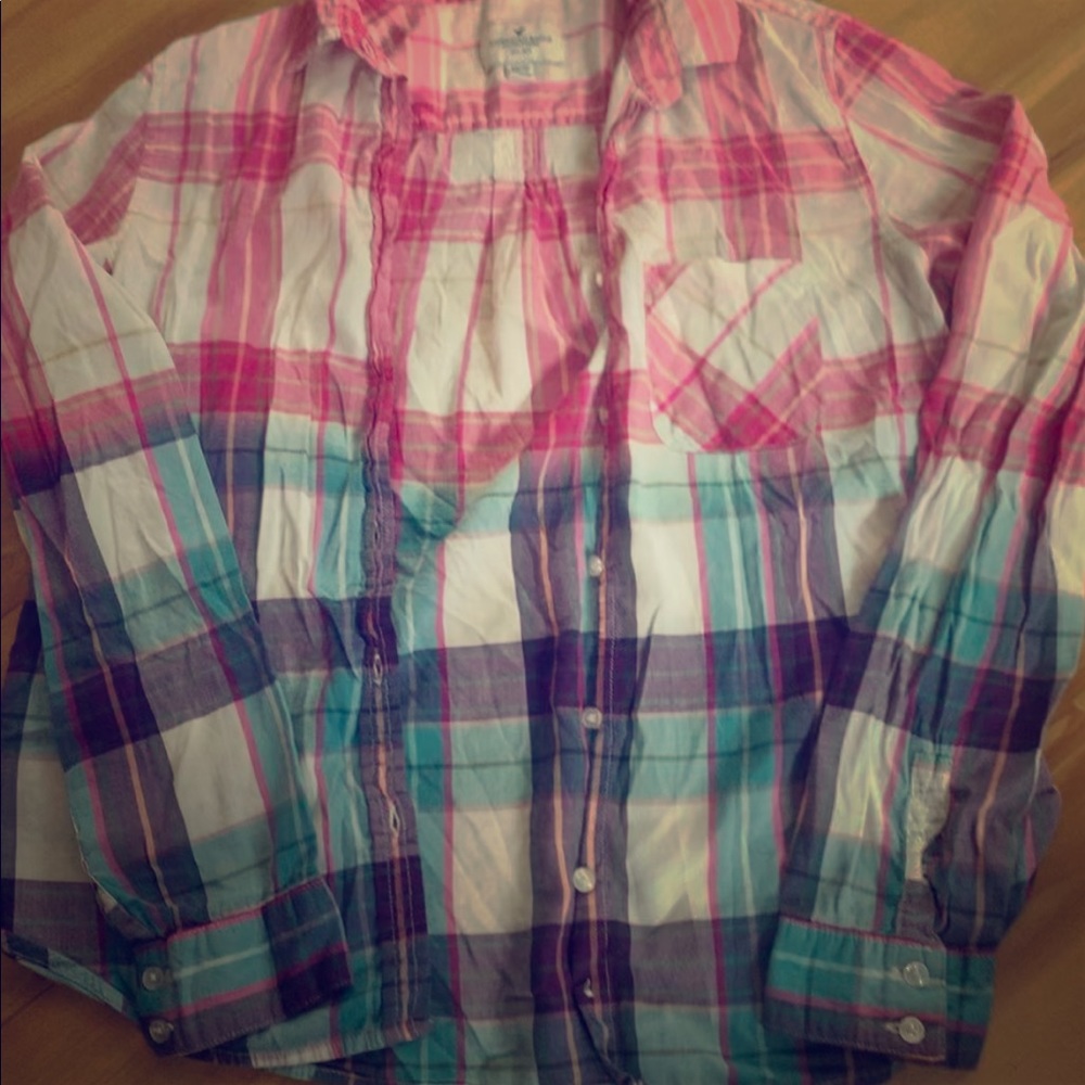 American Eagle plaid button up